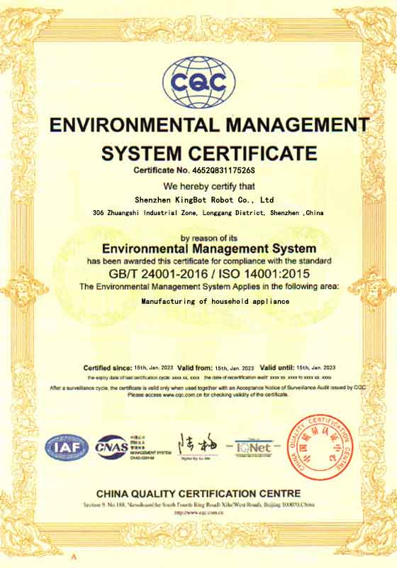 ISO 14001 environmental management certification