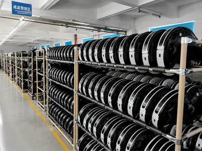 Finished vacuum cleaners awaiting pre-shipment inspection