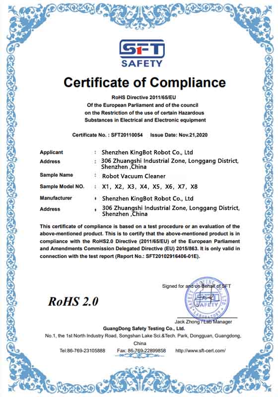 RoHS Compliance Certification