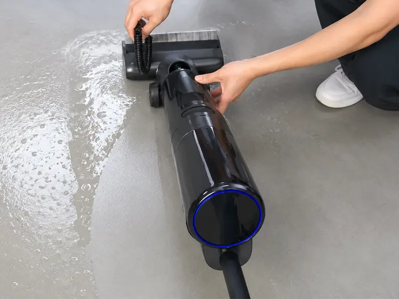 Roller brush and base station self-cleaning test