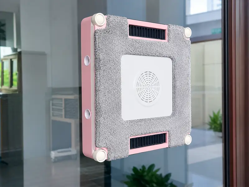 Window cleaning robot suction and UPS safety check