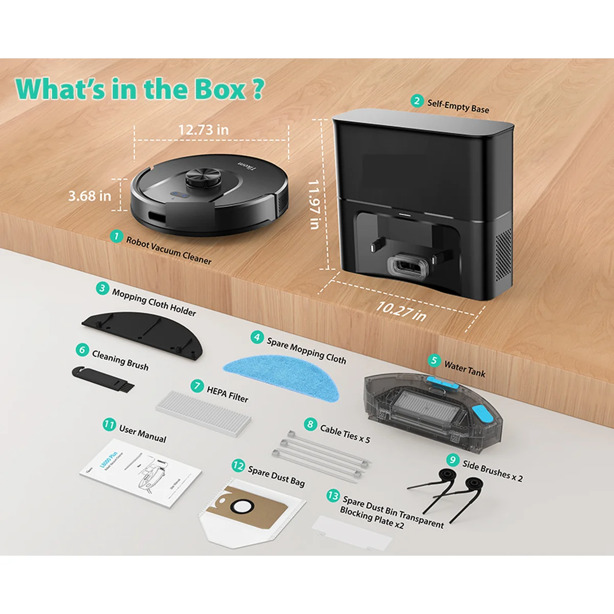 SDL40 unboxing with robot, self-emptying dock, and spare dust bags